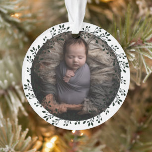 Ornamento Simples Minha Primeira Foto Personalizada De Bebê
