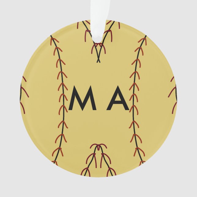 Ornamento Simples monograma adicione seu nome com letra míni (Frente)