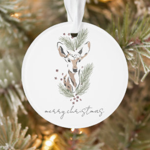 Ornamento Simples Rustic Modern Woodland Deer Pine Boughes