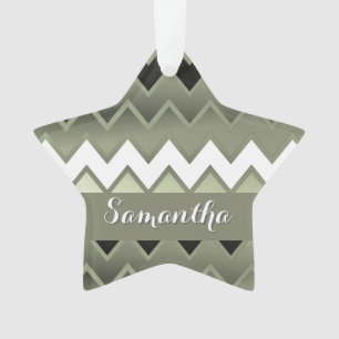 Ornamento Simplesmente ZigZag - Verde-Azul