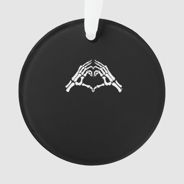 Ornamento Sinal De Coração E Mãos De Esqueleto (Frente)