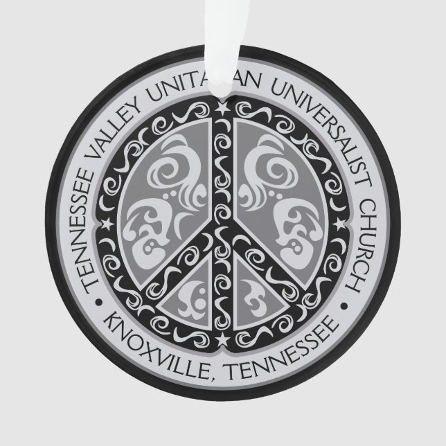 Ornamento Sinal de Paz TVUUC Sinal de Travagem de Espelhamen (Frente)