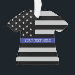 Ornamento Sinalizador Americano Thin Blue Line Personalizado<br><div class="desc">Designs de Sinalizador Americano Thin Blue Line Personalizados para Patriot.</div>
