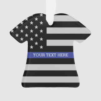 Ornamento Sinalizador Americano Thin Blue Line Personalizado