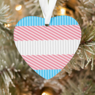 Ornamento Sinalizador do Abstrato Transgender Pride Stripe F