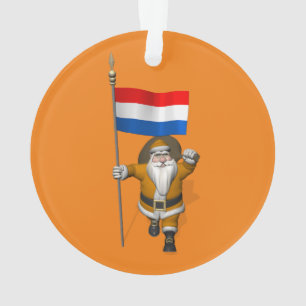 Ornamento Sinterklaas Com Sinal Dos Países Baixos