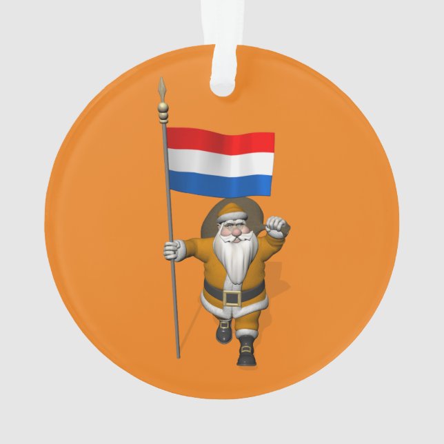 Ornamento Sinterklaas Com Sinal Dos Países Baixos (Verso)