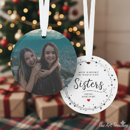 Ornamento Sisters Connected At Heart Photo Keepsake White