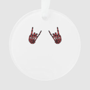Ornamento Skeleton Hand Heart Roll & Red Classic