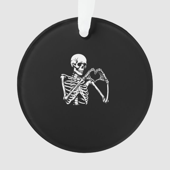Ornamento Skeleton Heart Hands Sinal Halloween Costume Retro (Frente)
