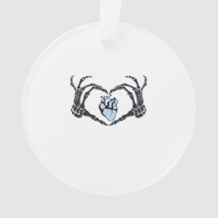 Ornamento Skeleton Heart Mãos Clássicas Design para Hallowee