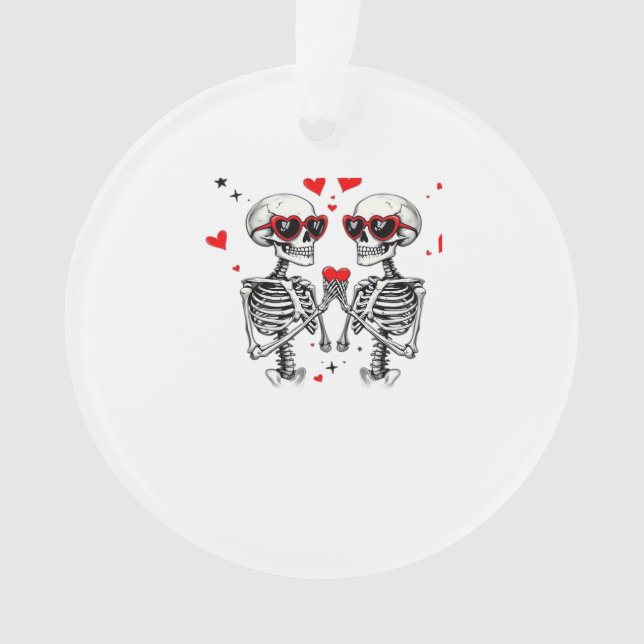 Ornamento Skeleton Heart Mãos Para Tendência (Frente)