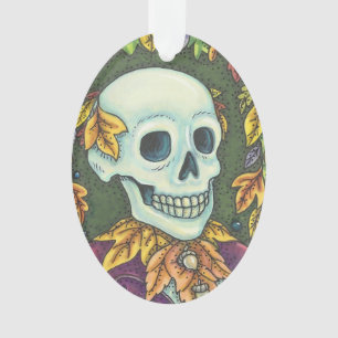 Ornamento SKELETON PORTRAIT HALLOWEEN SKULL ORNAMENT Oval