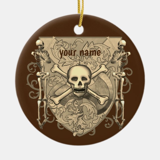 Ornamento Skeleton Skull Shield (Frente)