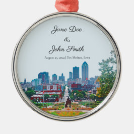 Ornamento Skyline Des Moines Personalizado