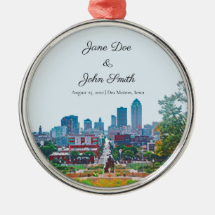 Ornamento Skyline Des Moines Personalizado