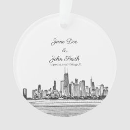Ornamento Skyline Personalizado em Chicago