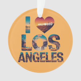Ornamento Skyline Sunset e Tipografia de Hollywood em Los An