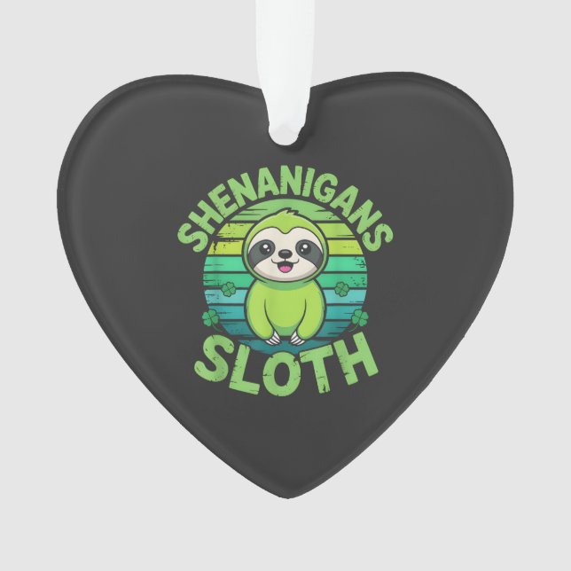 Ornamento Sloth St Patricks Day Sloth Shenanigans Cute Anima (Frente)