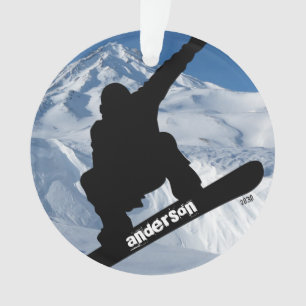 Ornamento Snowboarder Winter Mountain Photo Year