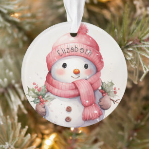 Ornamento Snowman com Nome Acrílico