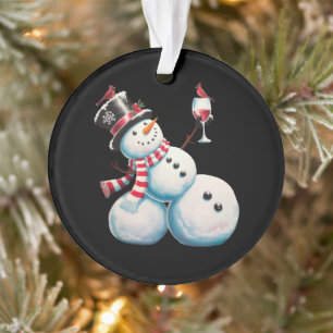 Ornamento Snowman Com Vinho De Natal Engraçado Presente De N