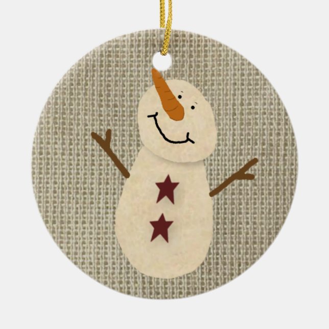 Ornamento Snowman Prim Country (Frente)