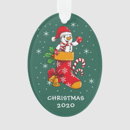 Ornamento Snowman Snowflakes Natal 2020 Verde