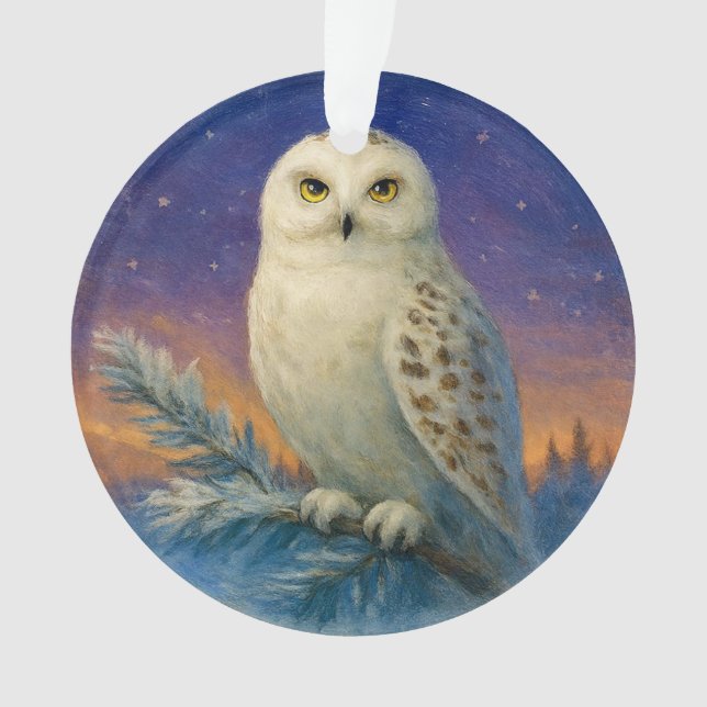 Ornamento Snowy Owl at Twilight (Frente)