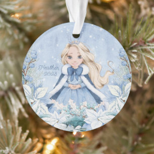 Ornamento Snowy Winter Blonde Princess