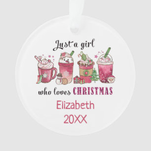 Ornamento Só uma garota que ama a moda de café de Natal