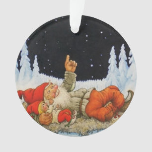 Ornamento “Sob as Estrelas” Gnomos por Jenny Nystrom