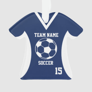 Ornamento Soccer Sports Jersey Blue com foto