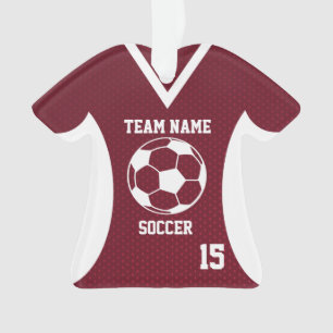 Ornamento Soccer Sports Jersey Maroon com Foto