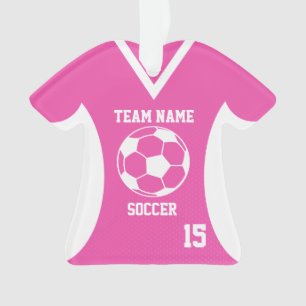 Ornamento Soccer Sports Jersey Pink com foto