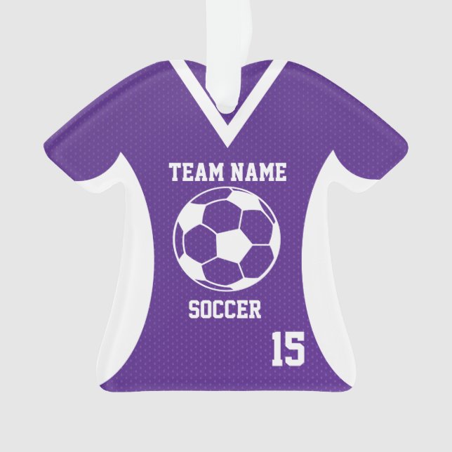 Ornamento Soccer Sports Jersey Purple com foto (Frente)