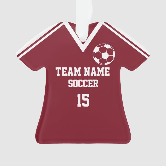 Ornamento Soccer Team Editable Sports Jersey com foto (Frente)