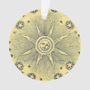 Ornamento Sol Estrelas Antigo Céu Noturno Zodíaco Medieval