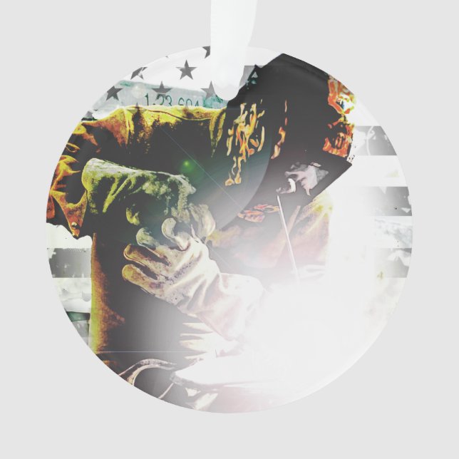 Ornamento Soldador da bandeira americana (Frente)