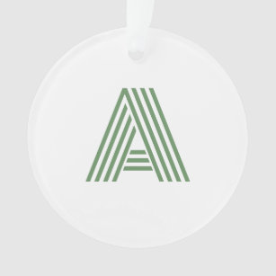 Ornamento Solteiro Moderno - Letra Monograma Inicial   Verde