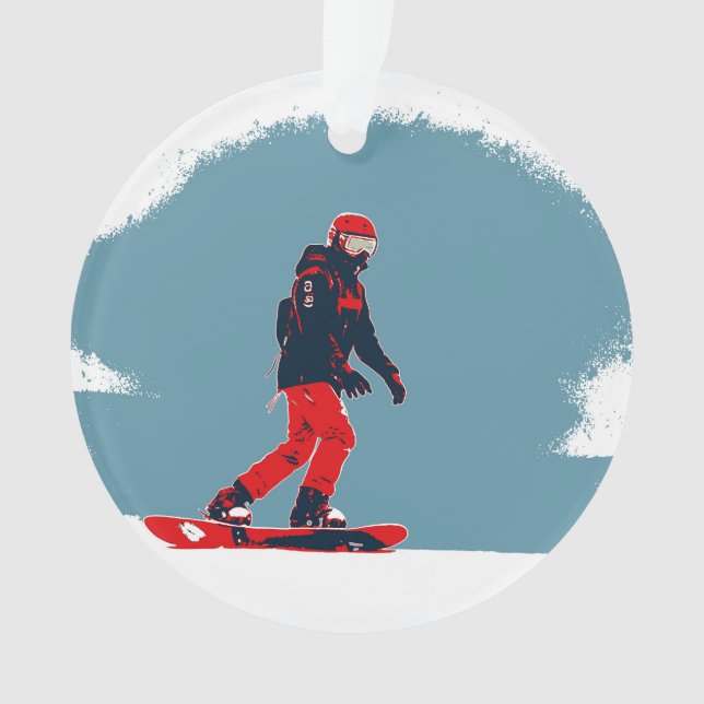 Ornamento Sonho com Snowboard - Snowboarder (Frente)