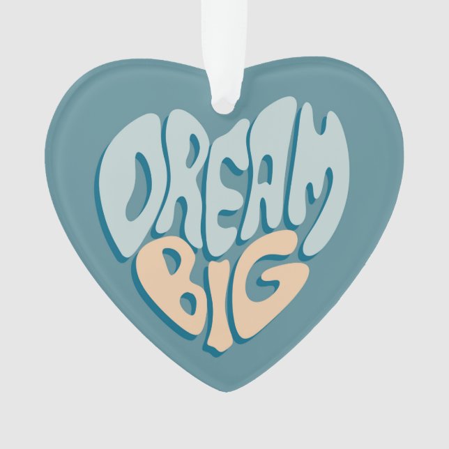 Ornamento Sonho Grande: Coração Azul de Sucesso (Frente)