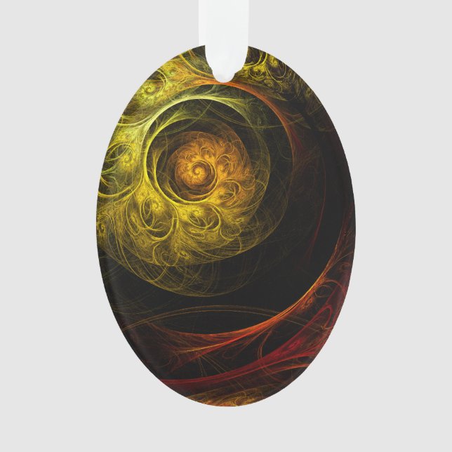 Ornamento Sopro Floral Vermelho Abstrato Art Acrival (Frente)