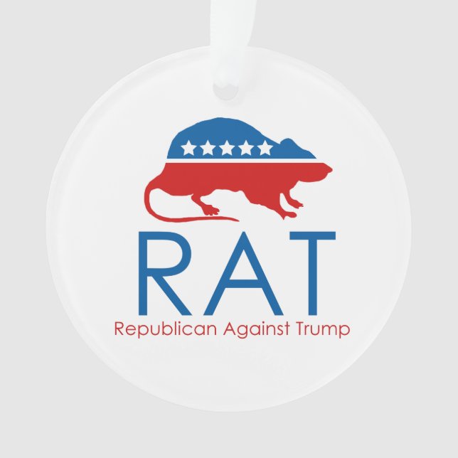 Ornamento Sou um R.A.T.: Republicano Contra Trump Cerâmica o (Frente)