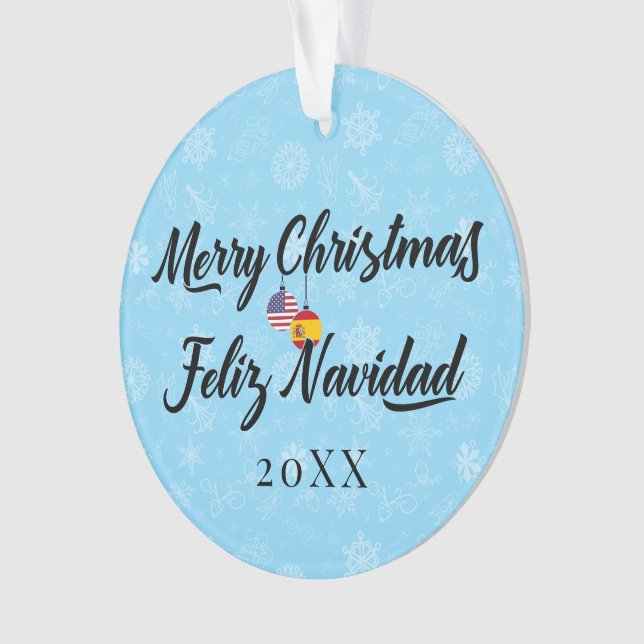 Ornamento Spanish American With Custom Year Bilingual (Frente)