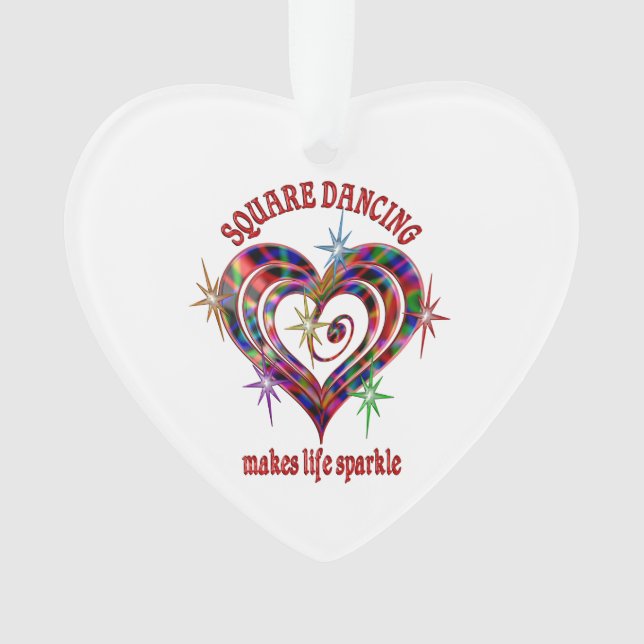 Ornamento Sparkles de dança quadrados (Frente)