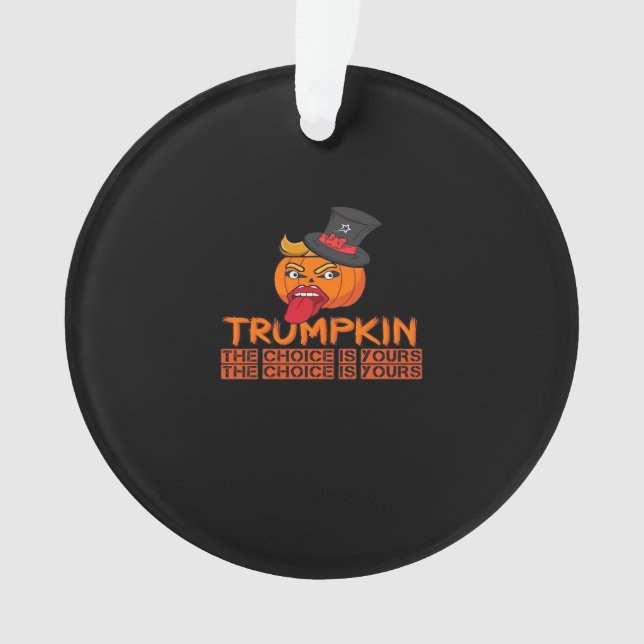 Ornamento Spookin Trumpkin Halloween Top Hat & Tongue Out- I (Frente)
