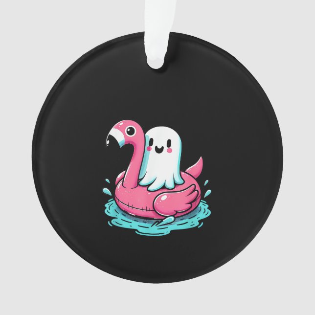 Ornamento Spooky Flamingo Funny Spooky Verão (Frente)