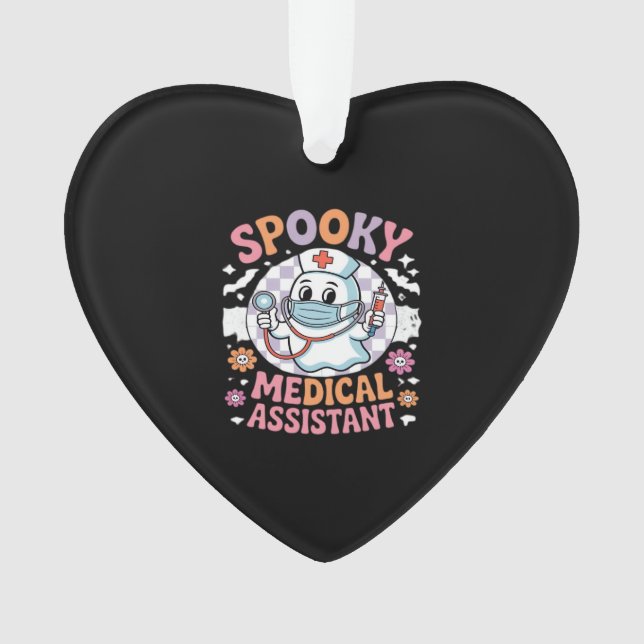 Ornamento Spooky Medical Assistant Cute Halloween Essential  (Frente)