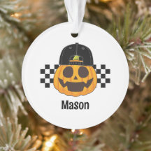 Spooky Retro Pumpkin Dude Baby Boys Nome Halloween